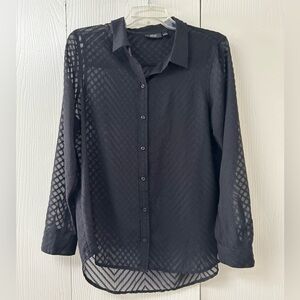 Apt 9 Essentials long sleeve semi-sheer blouse size L